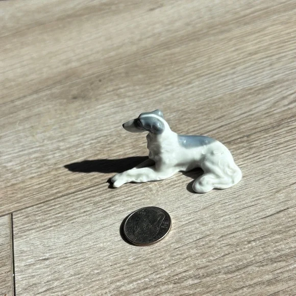 Charming Gray and White Dog Figurine - Picture 3 of 3